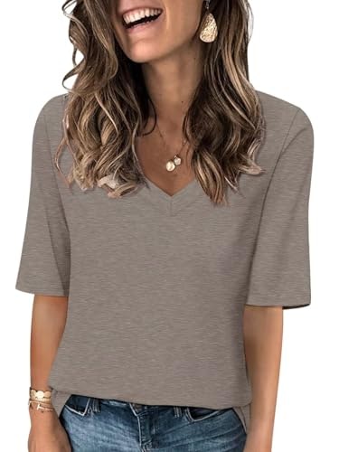 Ticticmiss Women's V-Neck Half-Sleeve T-Shirt: $12.73