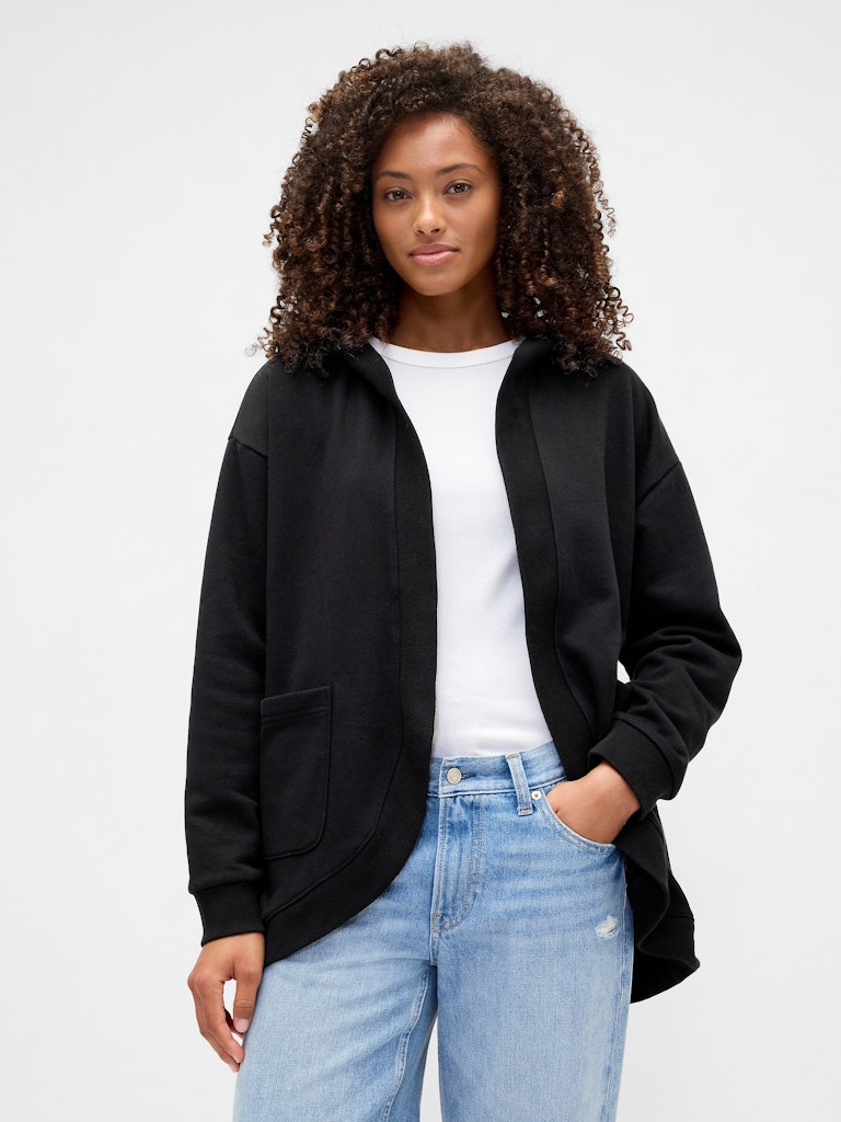 Oversized Open-Front Hoodie: $29.99