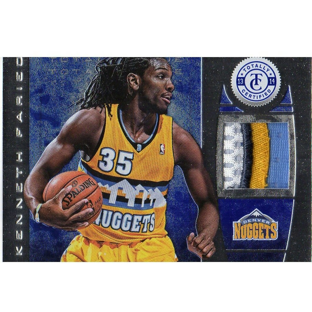 2013-14 Kenneth Faried Totally Certified Blue Prime Materials Card /10: $18