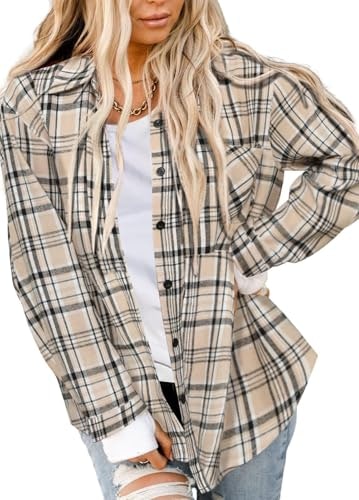 Asiertiy Women's Buffalo Plaid Flannel Button-Down Shirt: $14.98 Asiertiy Women's Buffalo Plaid Flannel Button-Down Shirt: $14.98