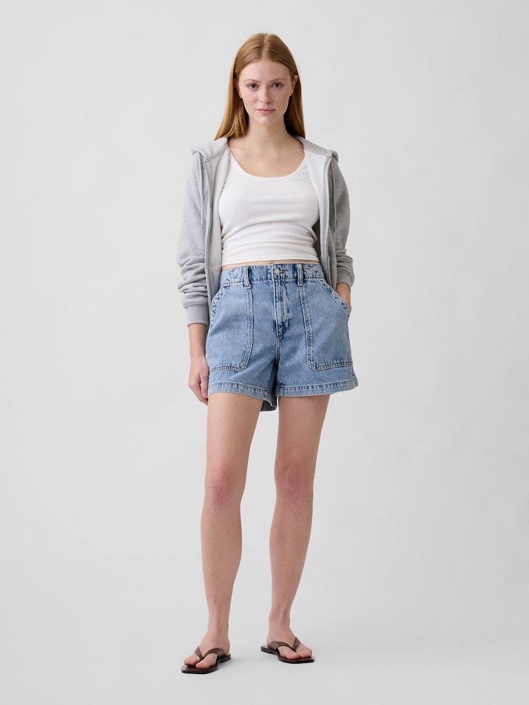 4-Inch High Rise Soft Denim Utility Shorts: $39.99 4-Inch High Rise Soft Denim Utility Shorts: $39.99