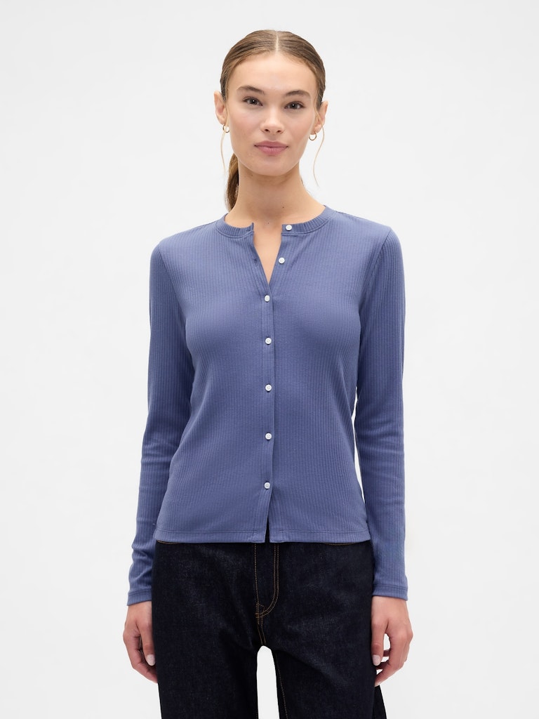 Ribbed Button-Up Top: $12.97 Ribbed Button-Up Top: $12.97