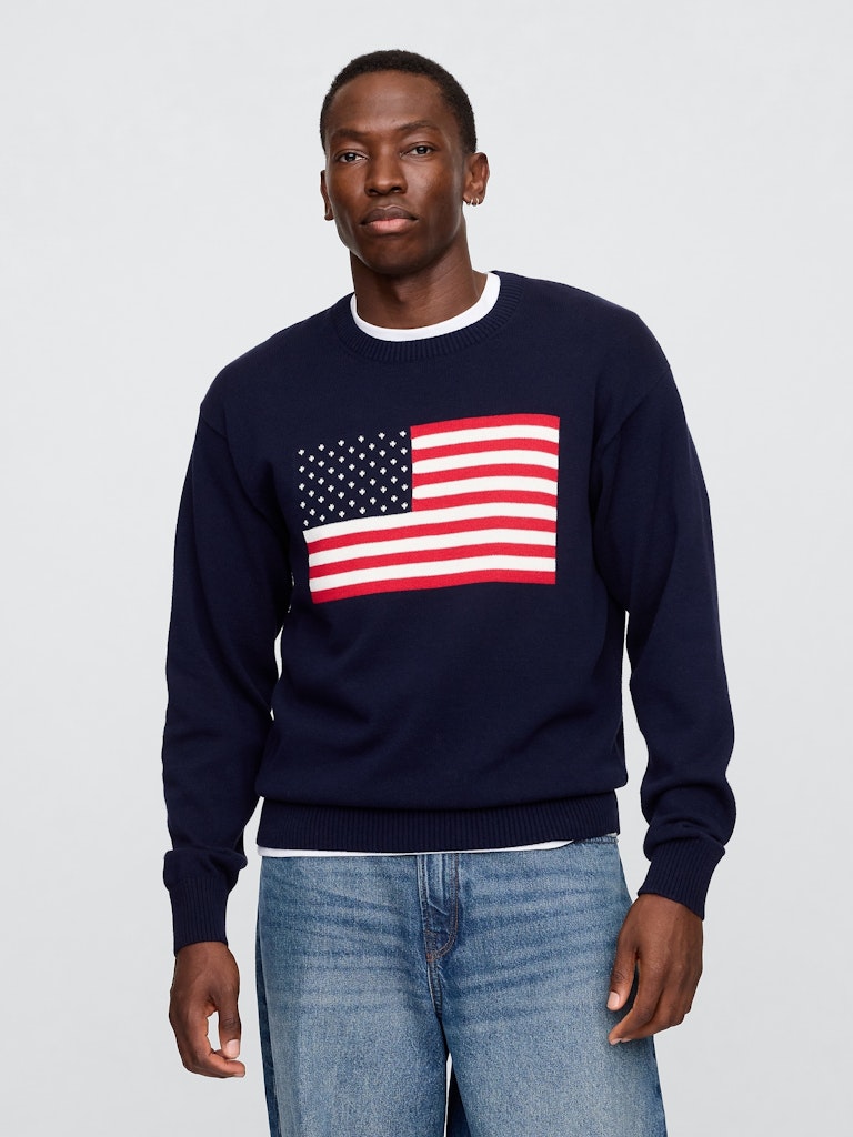 Relaxed Americana Intarsia Sweater: $29.99