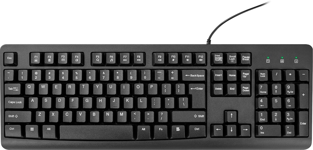 Best Buy Essentials Full-Size Wired Membrane Keyboard: $11.99 Best Buy Essentials Full-Size Wired Membrane Keyboard: $11.99
