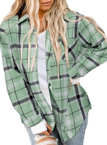 Asiertiy Women's Buffalo Plaid Flannel Button-Down Shirt: $14.98 Asiertiy Women's Buffalo Plaid Flannel Button-Down Shirt: $14.98