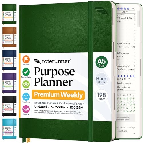 Roterunner A5 Purpose Planner Notebook: $21.14