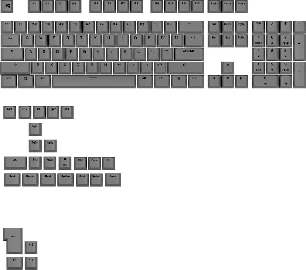 Glorious GPBT Basics Universal Mechanical Keyboard Keycap Set: $17.49