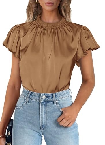 Prettygarden Women's Satin Business Casual Work Blouse: $12.74
