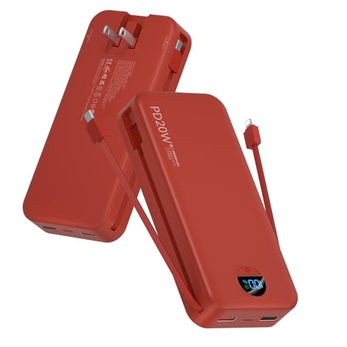 Citicr 20,000mAh 20W Portable Charger with Built-in Cables and Wall Plug: $34.97 Citicr 20,000mAh 20W Portable Charger with Built-in Cables and Wall Plug: $34.97
