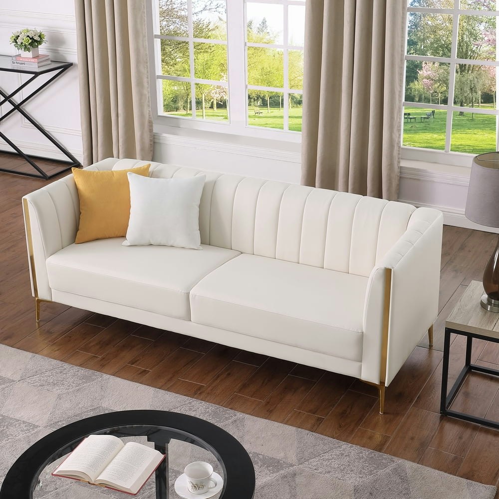 Homfa 77.6-inch 3-Seater PU Leather Sofa: $338.94