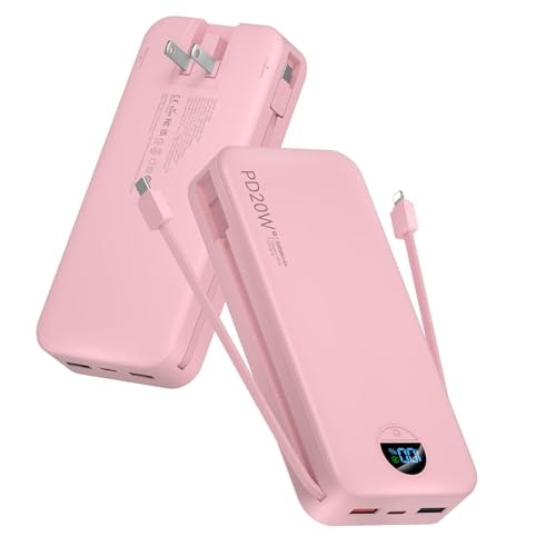 Citicr 20,000mAh 20W Portable Charger with Built-in Cables and Wall Plug: $34.98 Citicr 20,000mAh 20W Portable Charger with Built-in Cables and Wall Plug: $34.98