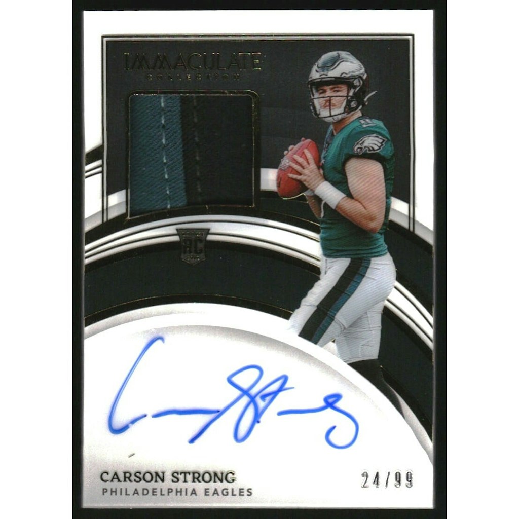 2022 Immaculate Collection Carson Strong Rookie Patch Autograph Card: $25 2022 Immaculate Collection Carson Strong Rookie Patch Autograph Card: $25