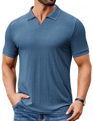Coofandy Men's Textured V-Neck Short Sleeve Polo Shirt: $16.99 Coofandy Men's Textured V-Neck Short Sleeve Polo Shirt: $16.99