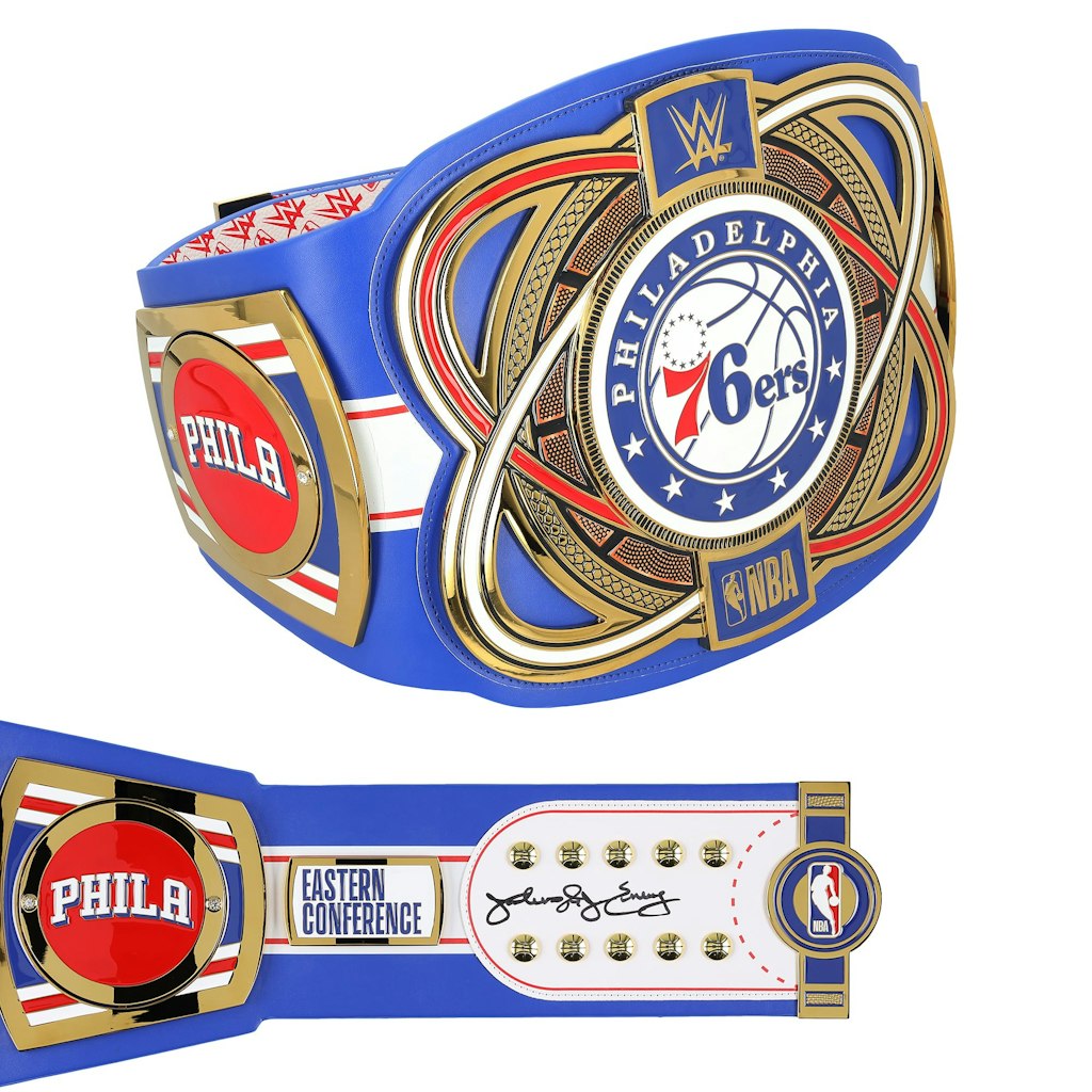 Julius Erving Autographed Philadelphia 76ers WWE Legacy Title Belt: $999.99 Julius Erving Autographed Philadelphia 76ers WWE Legacy Title Belt: $999.99