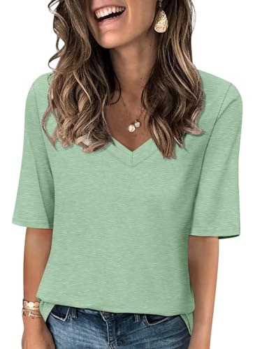 Ticticmiss Women's V-Neck Half-Sleeve T-Shirt: $12.73
