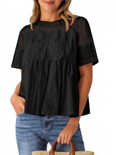 Cicy Bell Women's Short Sleeve Lace Peplum Blouse: $29.98 Cicy Bell Women's Short Sleeve Lace Peplum Blouse: $29.98