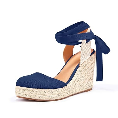 Ermonn Women's Platform Espadrille Wedge Sandals: $37.39