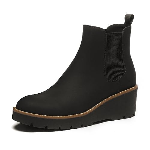 Athlefit Women's Platform Wedge Chelsea Ankle Boots: $42.99