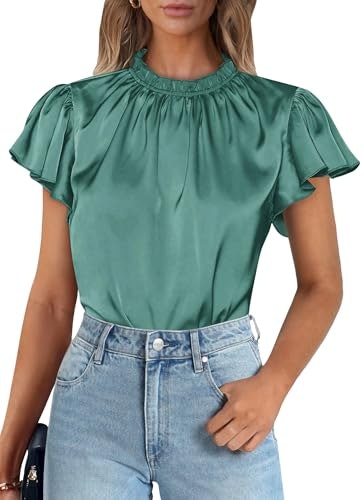 Prettygarden Women's Satin Business Casual Blouse: $12.74 Prettygarden Women's Satin Business Casual Blouse: $12.74