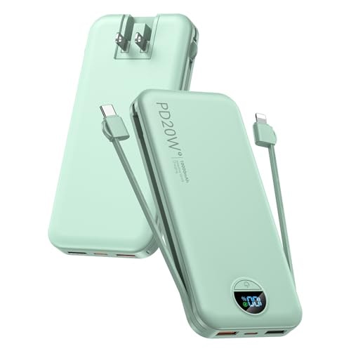 Citicr 10,000mAh 20W Portable Charger with Built-in Cables and Wall Plug: $24.98 Citicr 10,000mAh 20W Portable Charger with Built-in Cables and Wall Plug: $24.98