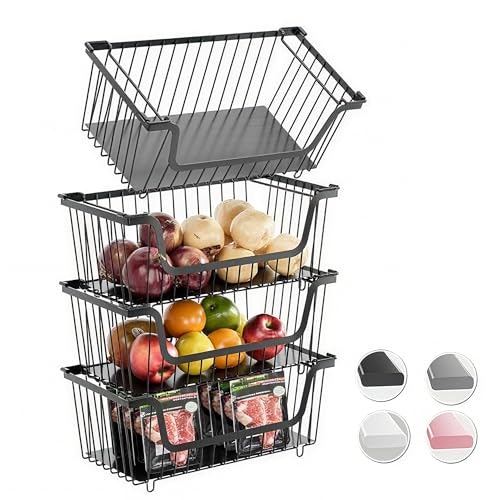 Stackable Wire Basket Pantry Organizer 4-Pack: $29.69