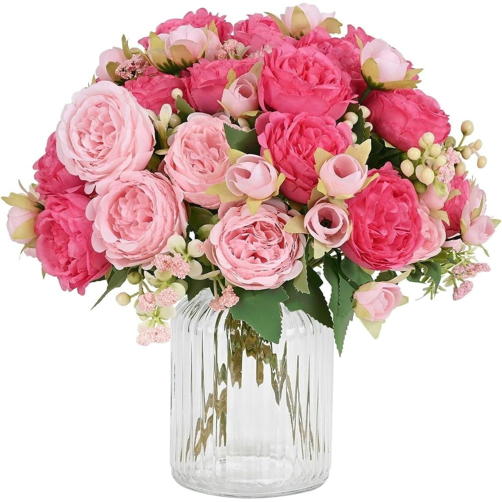 Waipfaru Artificial Peony Flower Bouquet 2-Pack: $7.91