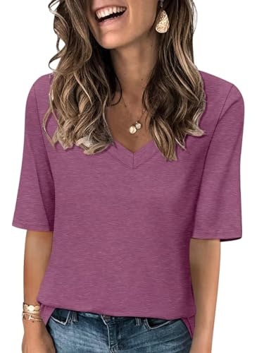 Ticticmiss Women's V-Neck Half Sleeve T-Shirt: $12.73