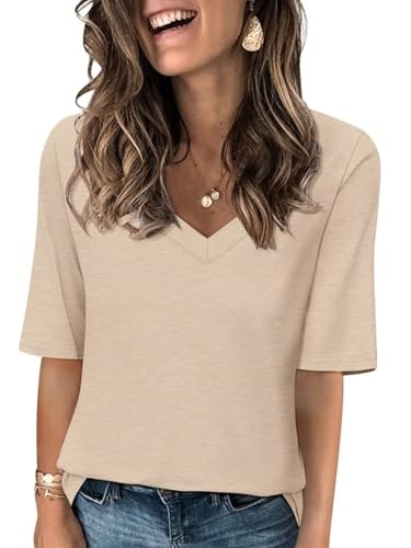 Ticticmiss Women's V-Neck Half-Sleeve T-Shirt: $12.73 Ticticmiss Women's V-Neck Half-Sleeve T-Shirt: $12.73