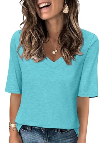Ticticmiss Women's V-Neck Half-Sleeve T-Shirt: $12.73 Ticticmiss Women's V-Neck Half-Sleeve T-Shirt: $12.73
