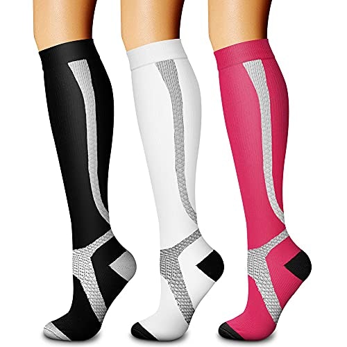 Charmking 15-20 mmHg Compression Socks 3-Pack: $11.98