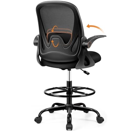 Ergonomic Tall Drafting Chair with Flip-Up Armrests and Foot Rest: $119.96 Ergonomic Tall Drafting Chair with Flip-Up Armrests and Foot Rest: $119.96