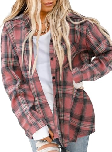 Asiertiy Women's Buffalo Plaid Flannel Button-Down Shirt: $14.98 Asiertiy Women's Buffalo Plaid Flannel Button-Down Shirt: $14.98