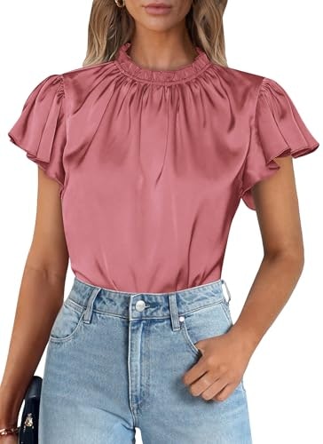 Prettygarden Women's Satin Business Casual Work Blouse: $12.74 Prettygarden Women's Satin Business Casual Work Blouse: $12.74