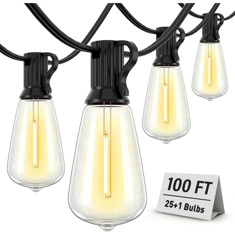 100-Foot Outdoor Edison String Lights: $26.98 100-Foot Outdoor Edison String Lights: $26.98
