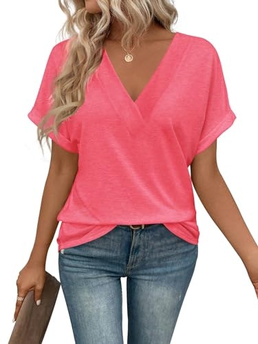 EyMuse Women's V-Neck Short Sleeve T-Shirt: $9.98 EyMuse Women's V-Neck Short Sleeve T-Shirt: $9.98