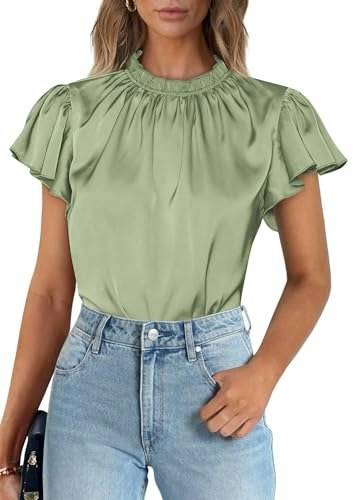 Prettygarden Women's Satin Business Casual Blouse: $12.74 Prettygarden Women's Satin Business Casual Blouse: $12.74