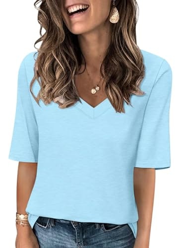 Ticticmiss Women's V-Neck Half-Sleeve T-Shirt: $12.73 Ticticmiss Women's V-Neck Half-Sleeve T-Shirt: $12.73