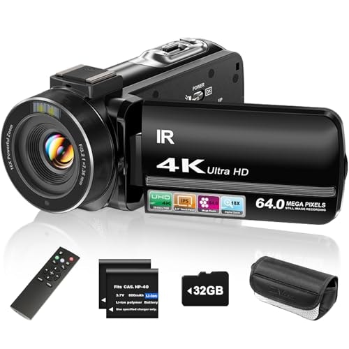 Zydiie 4K 64MP Vlogging Camcorder with 32GB Card and 2 Batteries: $84.66 Zydiie 4K 64MP Vlogging Camcorder with 32GB Card and 2 Batteries: $84.66