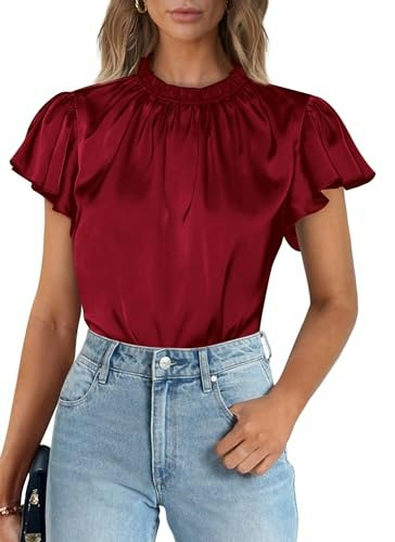 Prettygarden Women's Satin Business Casual Blouse: $12.74