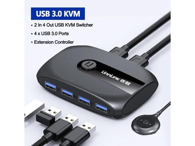 Unnlink USB 3.0 KVM Switch 2-Port 4-Device Hub: $78.34 Unnlink USB 3.0 KVM Switch 2-Port 4-Device Hub: $78.34