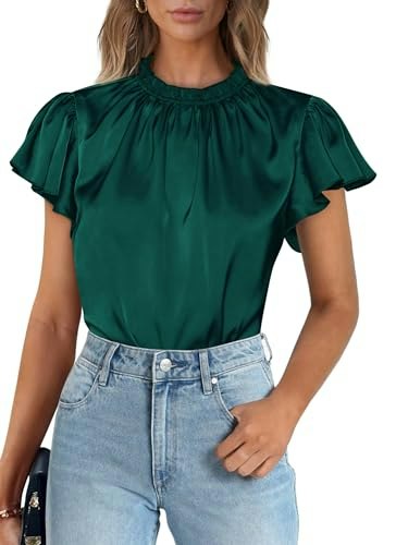 Prettygarden Women's Satin Business Casual Blouse: $12.74 Prettygarden Women's Satin Business Casual Blouse: $12.74