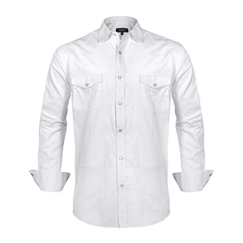 Men's Western Plaid Long Sleeve Snap Button Shirt: $25.49