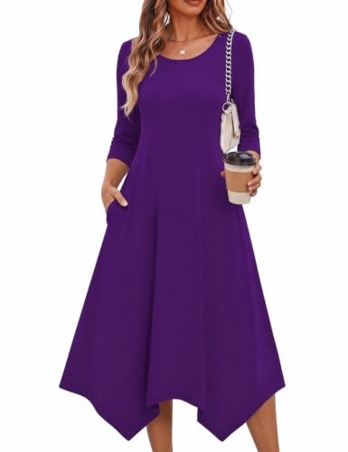 Zeagoo Women's 3/4 Sleeve Midi Swing Dress: $29.74 Zeagoo Women's 3/4 Sleeve Midi Swing Dress: $29.74