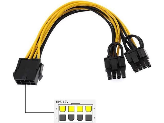 EPS CPU 8-Pin to Dual PCIe 8-Pin Power Splitter Cable: $9.89 EPS CPU 8-Pin to Dual PCIe 8-Pin Power Splitter Cable: $9.89
