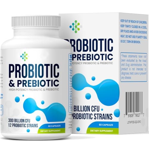 16-in-1 300 Billion CFU Prebiotic and Probiotic Supplement 60-Capsule Bottle: $18.99