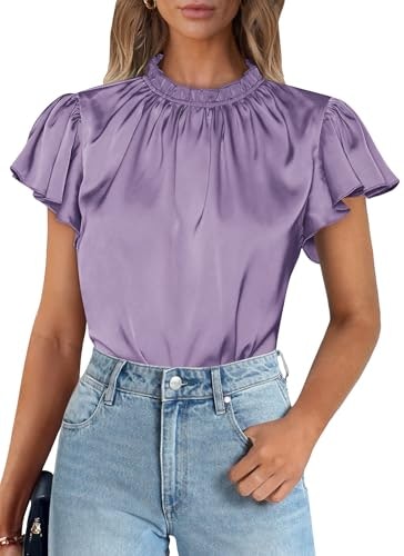 Prettygarden Women's Satin Business Casual Blouse: $12.74 Prettygarden Women's Satin Business Casual Blouse: $12.74