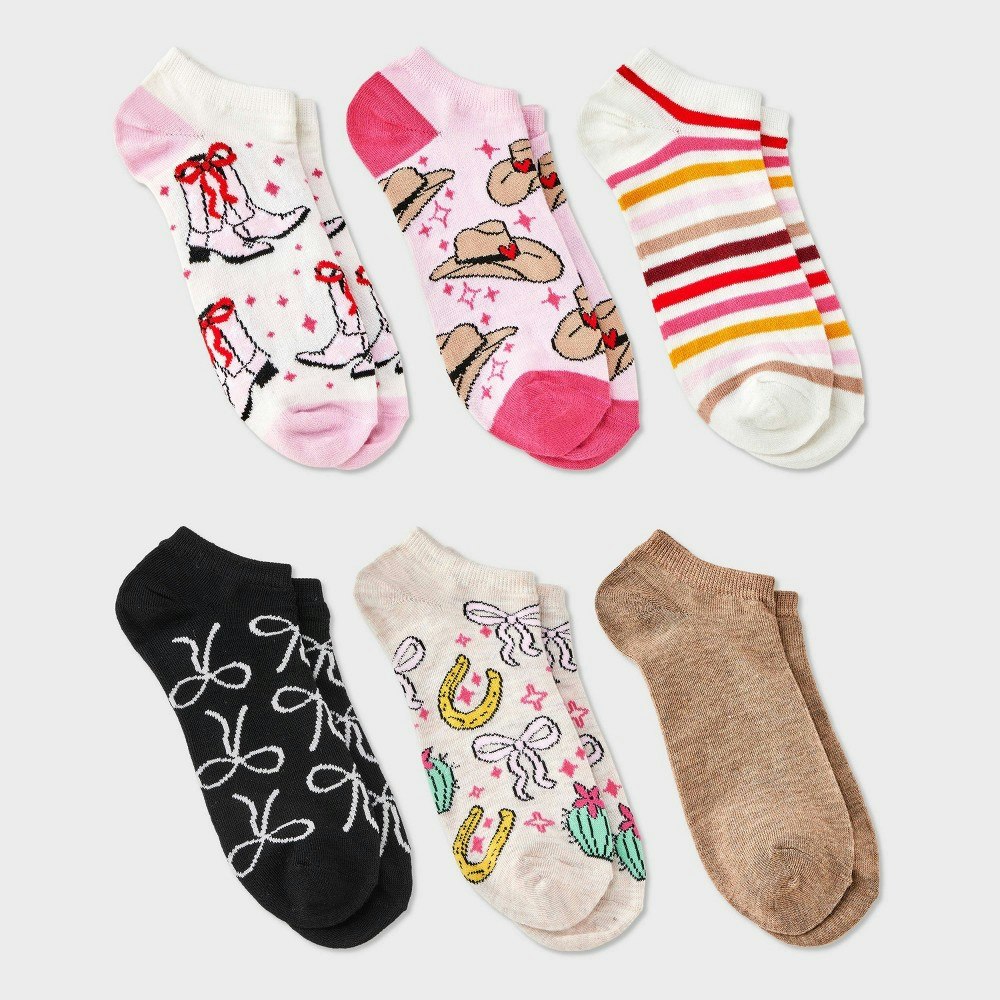 Women's Western Bows Low Cut Socks 6-Pack: $6.80 Women's Western Bows Low Cut Socks 6-Pack: $6.80