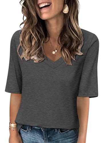 Ticticmiss Women's V-Neck Half-Sleeve T-Shirt: $12.73
