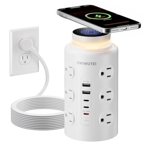 Tower Power Strip with Wireless Charging and Night Light: $28.04 Tower Power Strip with Wireless Charging and Night Light: $28.04