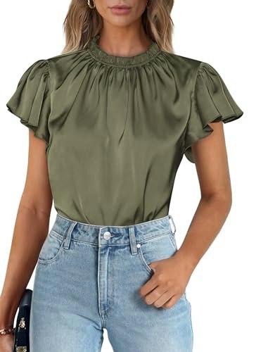 Prettygarden Women's Satin Business Casual Blouse: $12.74